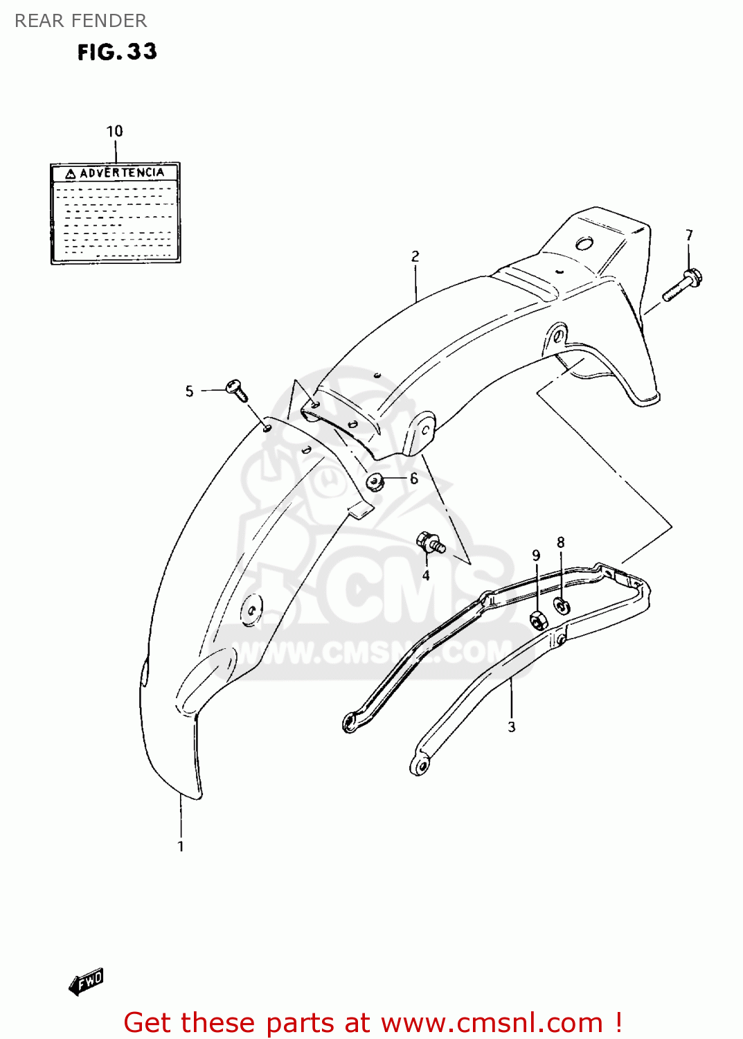 REAR FENDER AX100 1996 (T) GENERAL EXPORT (E01) / P9