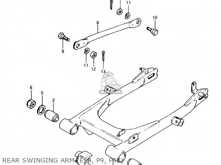REAR SWINGING ARM (E94, P9, P48) - AX100 1996 (T) GENERAL EXPORT (E01) / P9