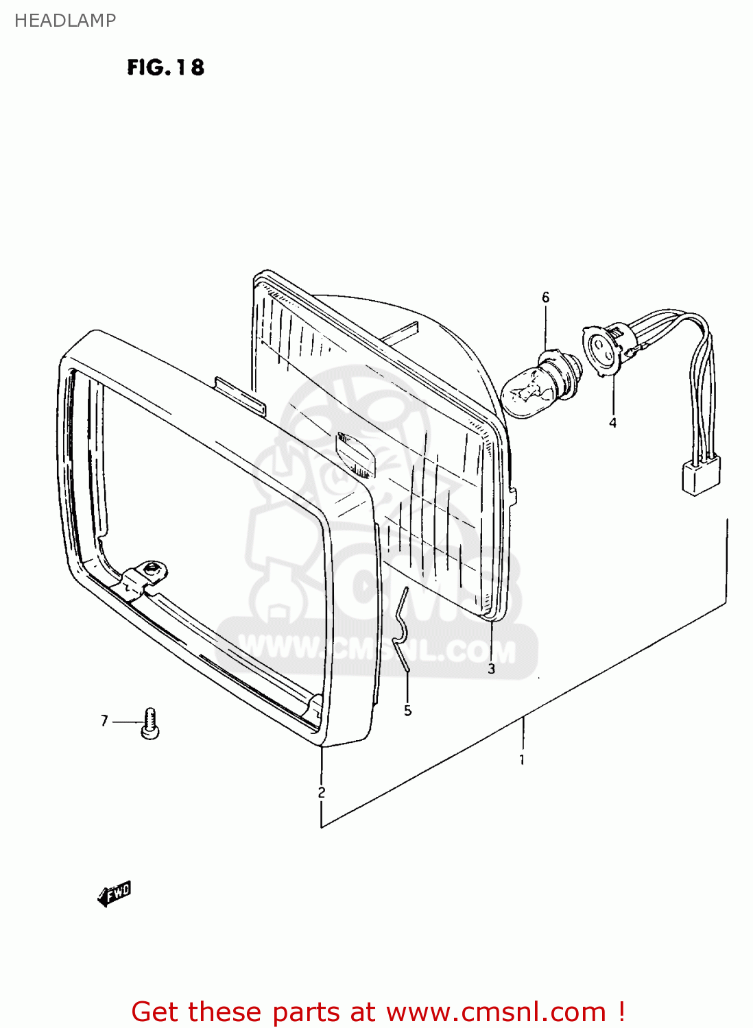 HEADLAMP AX100 1997 (V) BARBADOS (E94) / P36 P48