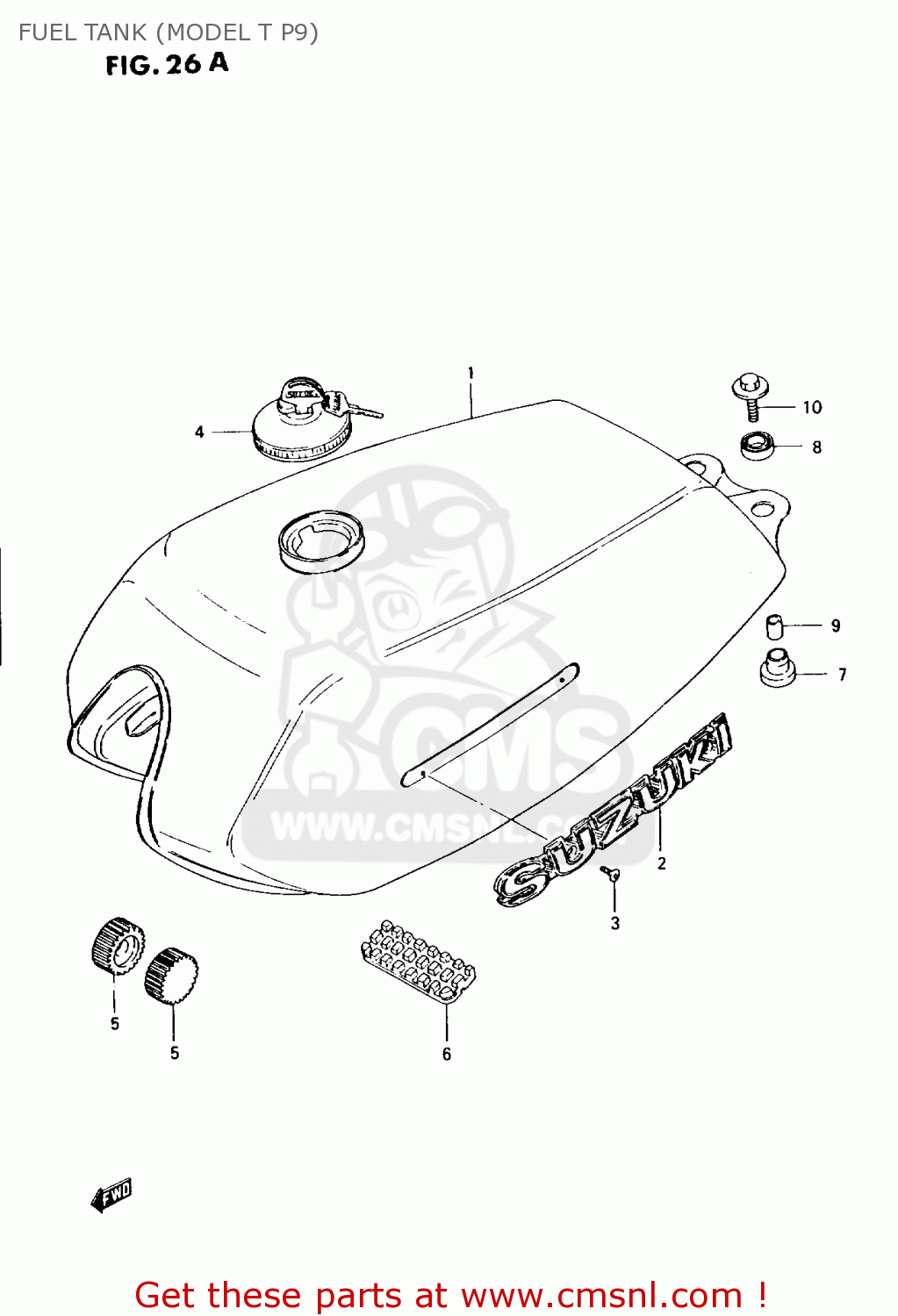 FUEL TANK (MODEL T P9) AX100 1997 (V) BARBADOS (E94) / P36 P48