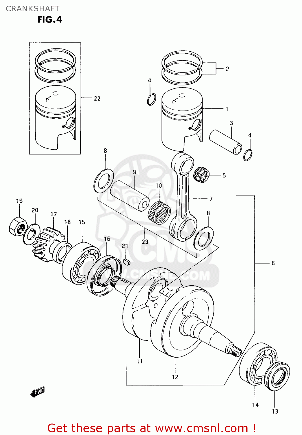 CRANKSHAFT AX100 1997 (V) BARBADOS (E94) / P36 P48