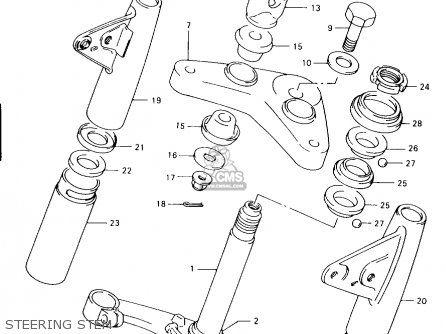 STEERING STEM - AX100 1997 (V) BARBADOS (E94) / P36 P48