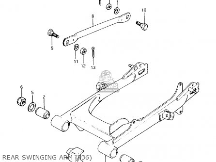 REAR SWINGING ARM (P36) - AX100 1997 (V) BARBADOS (E94) / P36 P48