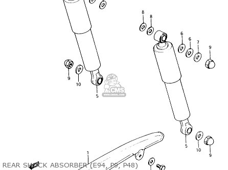REAR SHOCK ABSORBER (E94, P9, P48) - AX100 1997 (V) BARBADOS (E94) / P36 P48