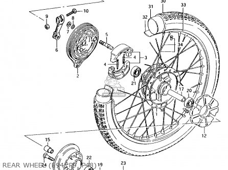 REAR WHEEL (E94, P9, P48) - AX100 1997 (V) BARBADOS (E94) / P36 P48