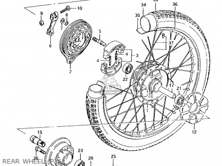 REAR WHEEL (P36) - AX100 1997 (V) BARBADOS (E94) / P36 P48