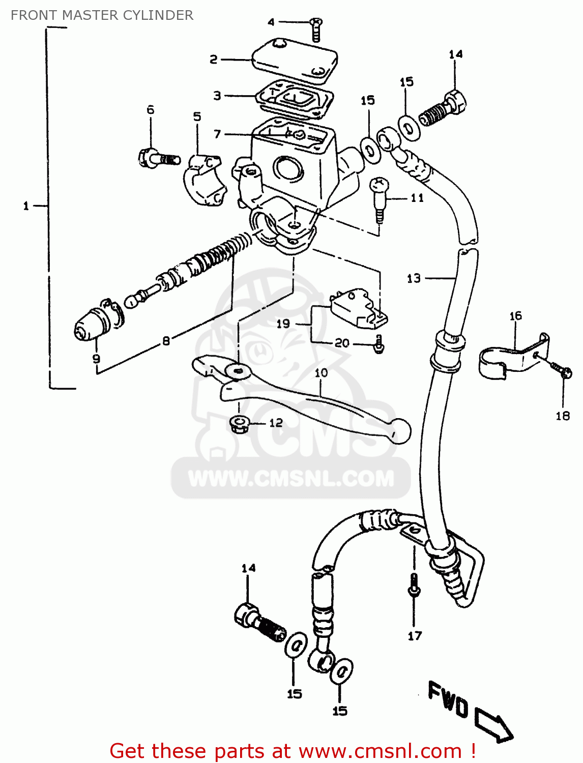 Suzuki AY50 1997 (V) FRONT MASTER CYLINDER - buy original FRONT MASTER ...