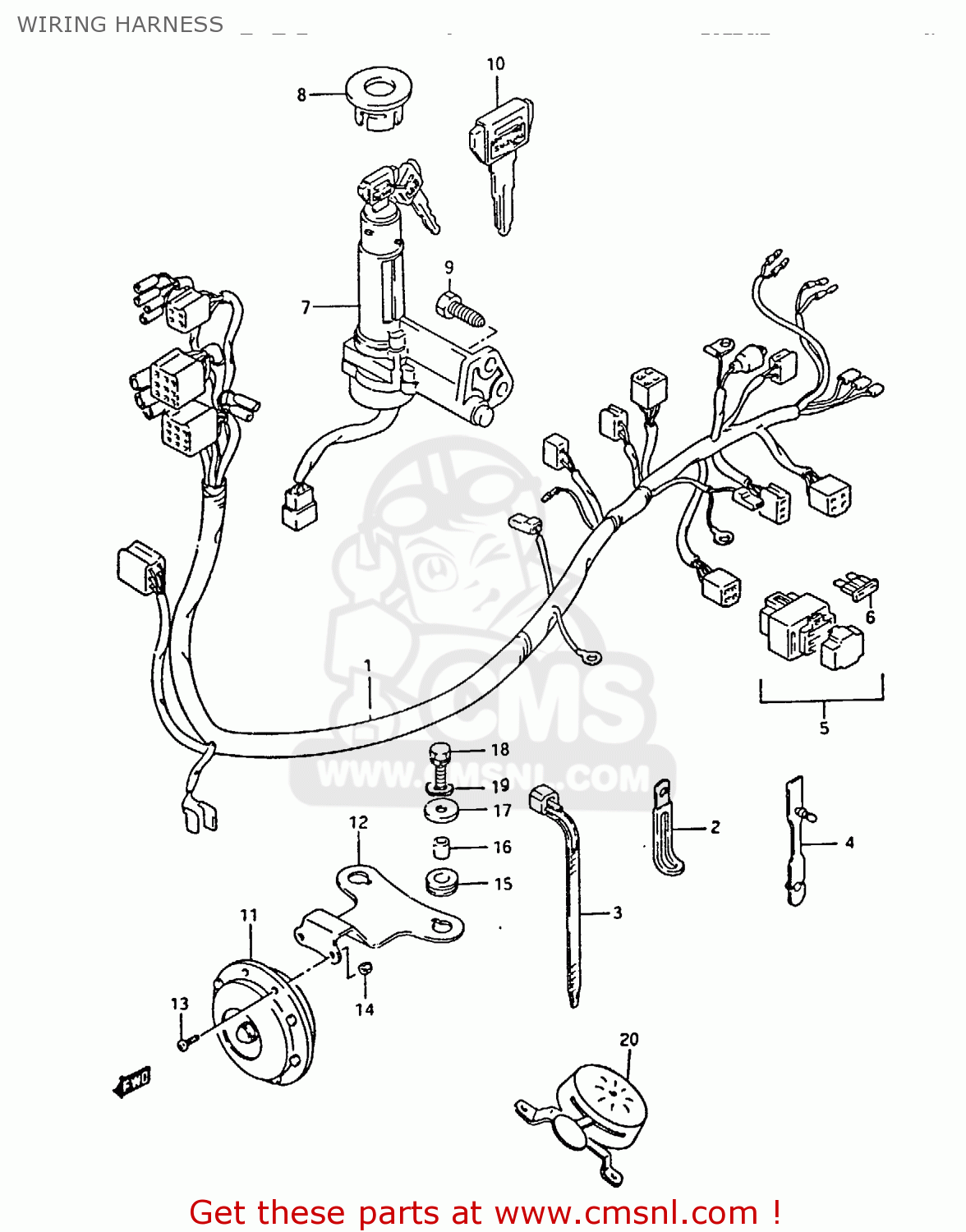 Suzuki CP50CH 1985 (F) WIRING HARNESS - buy original WIRING HARNESS ...