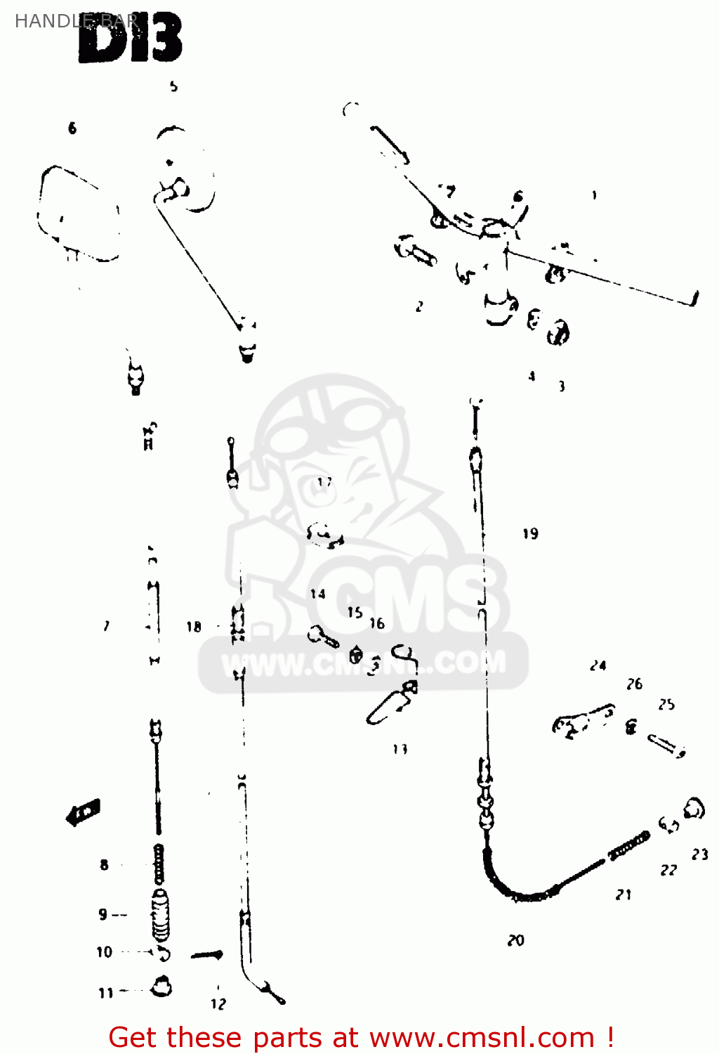 Suzuki CS50 1982 (Z) HANDLE BAR buy original HANDLE BAR spares online