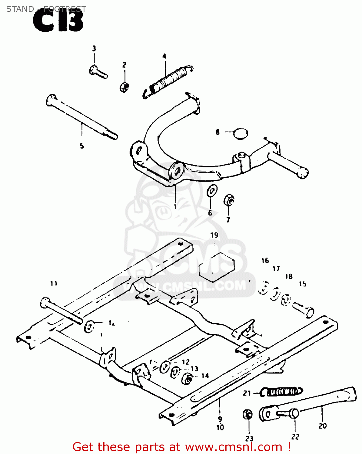 Suzuki CS50 1983 (D) STAND - FOOTREST - buy original STAND - FOOTREST ...