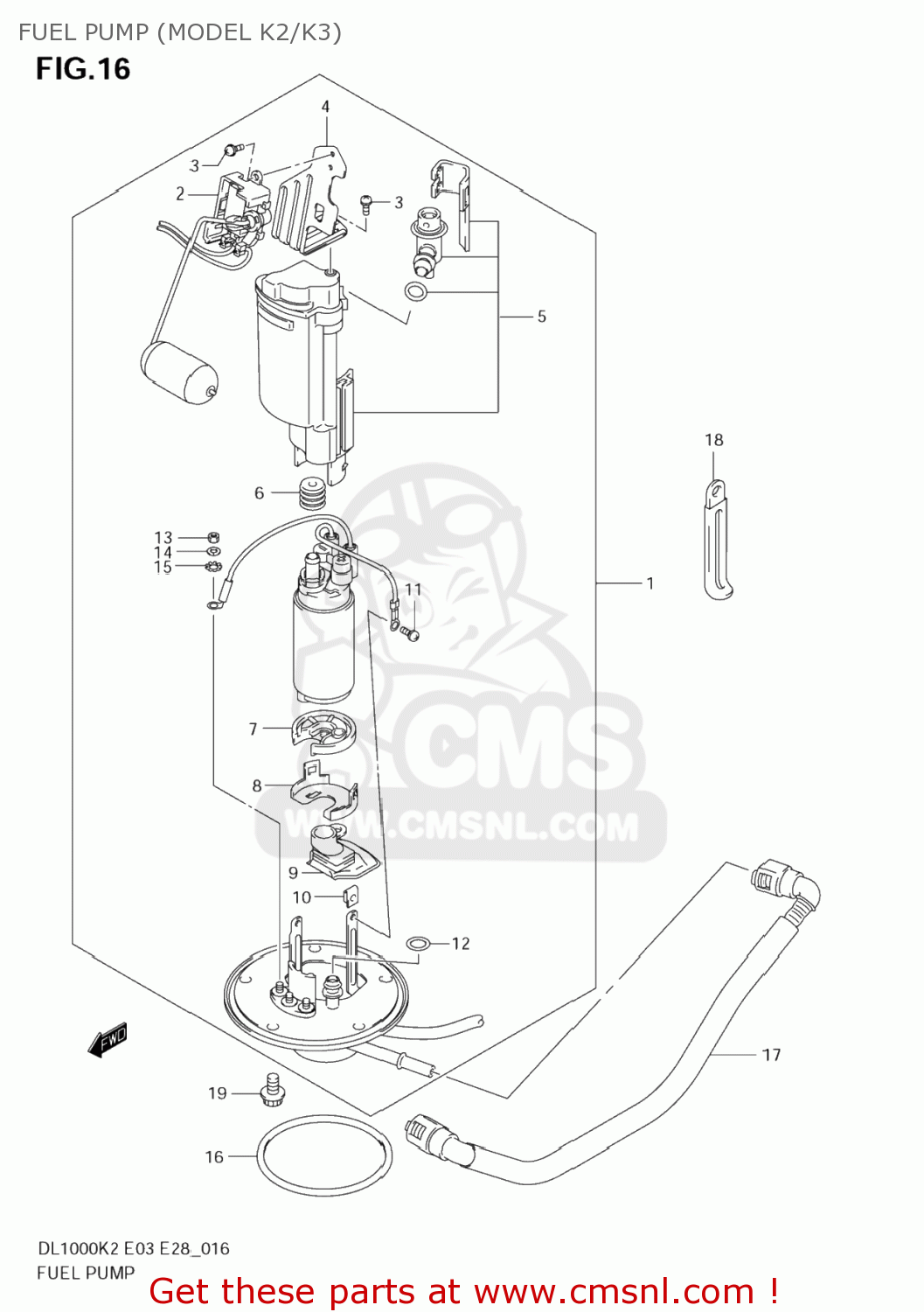FUEL PUMP (MODEL K2/K3) DL1000 VSTROM 2002 (K2) USA (E03)