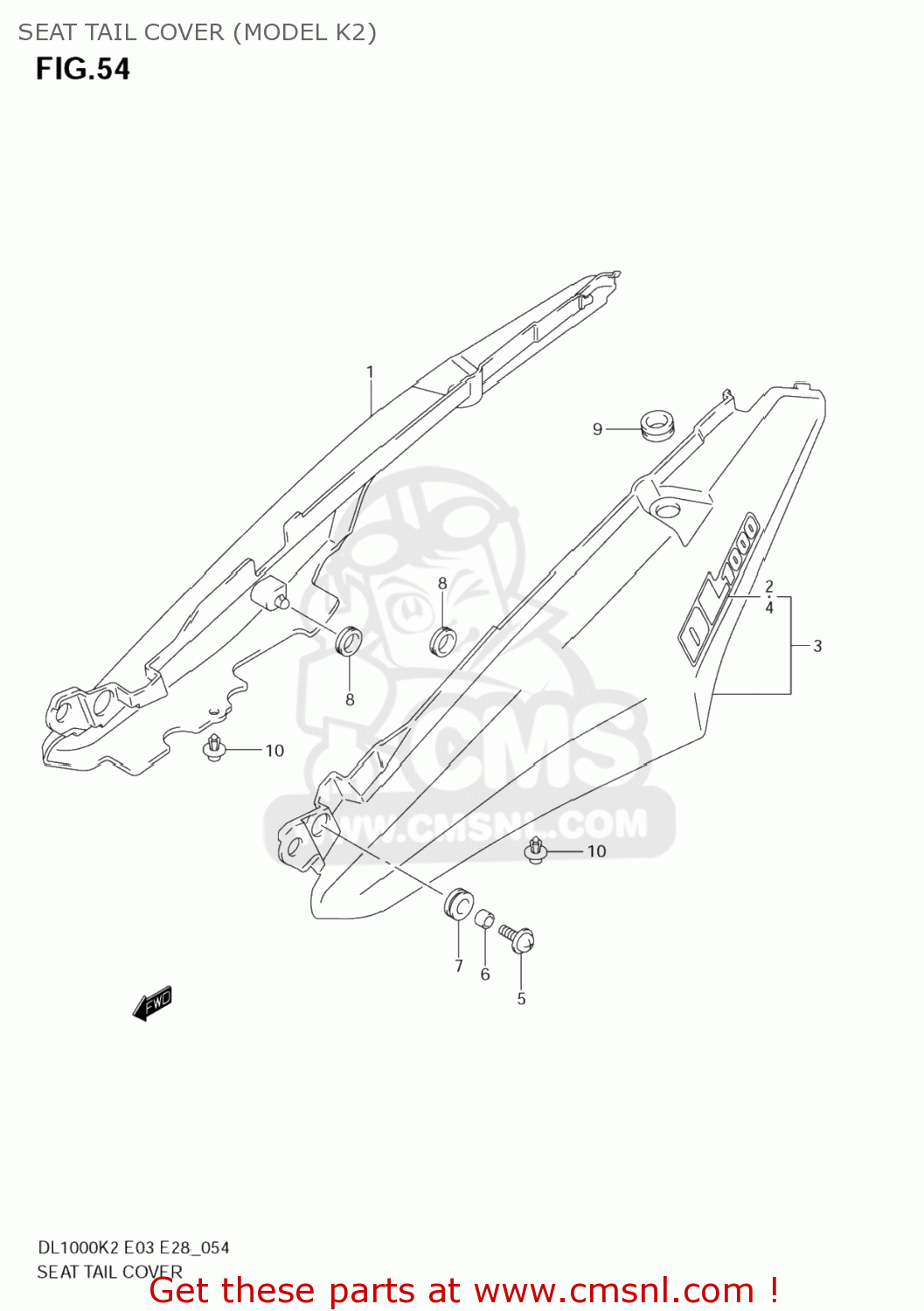 SEAT TAIL COVER (MODEL K2) DL1000 VSTROM 2002 (K2) USA (E03)