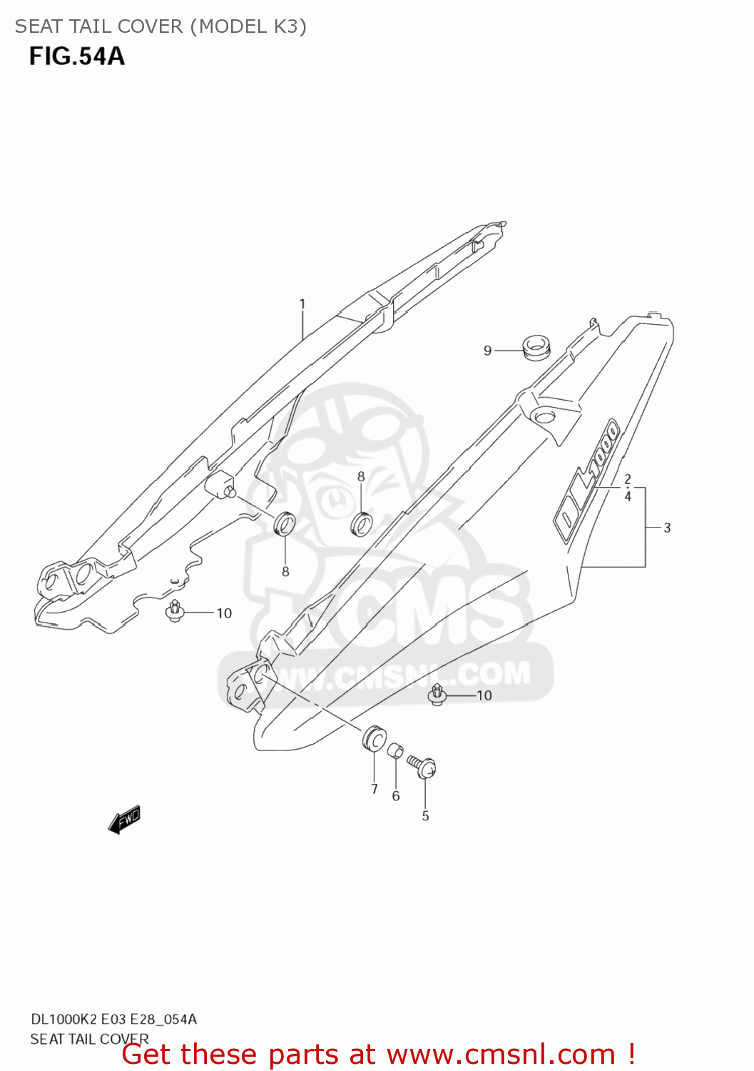 SEAT TAIL COVER (MODEL K3) DL1000 VSTROM 2002 (K2) USA (E03)