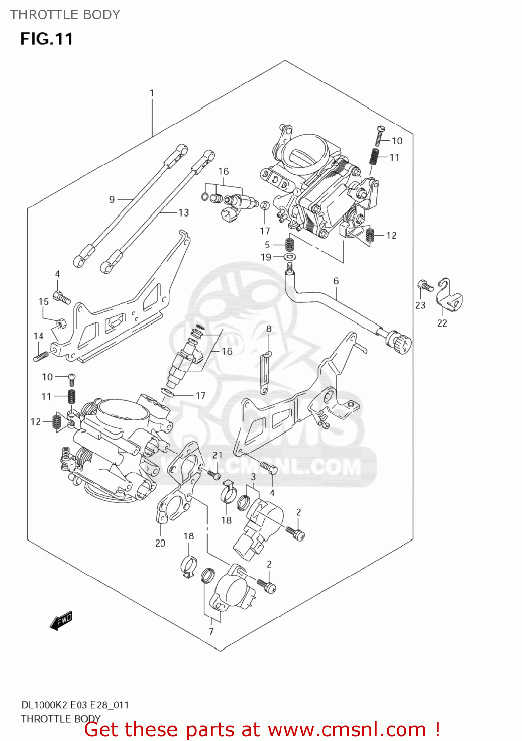 THROTTLE BODY DL1000 VSTROM 2002 (K2) USA (E03)