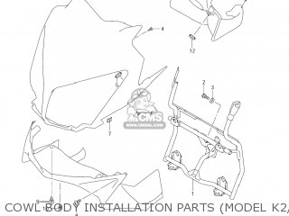 COWL BODY INSTALLATION PARTS (MODEL K2/K3) - DL1000 VSTROM 2002 (K2) USA (E03)