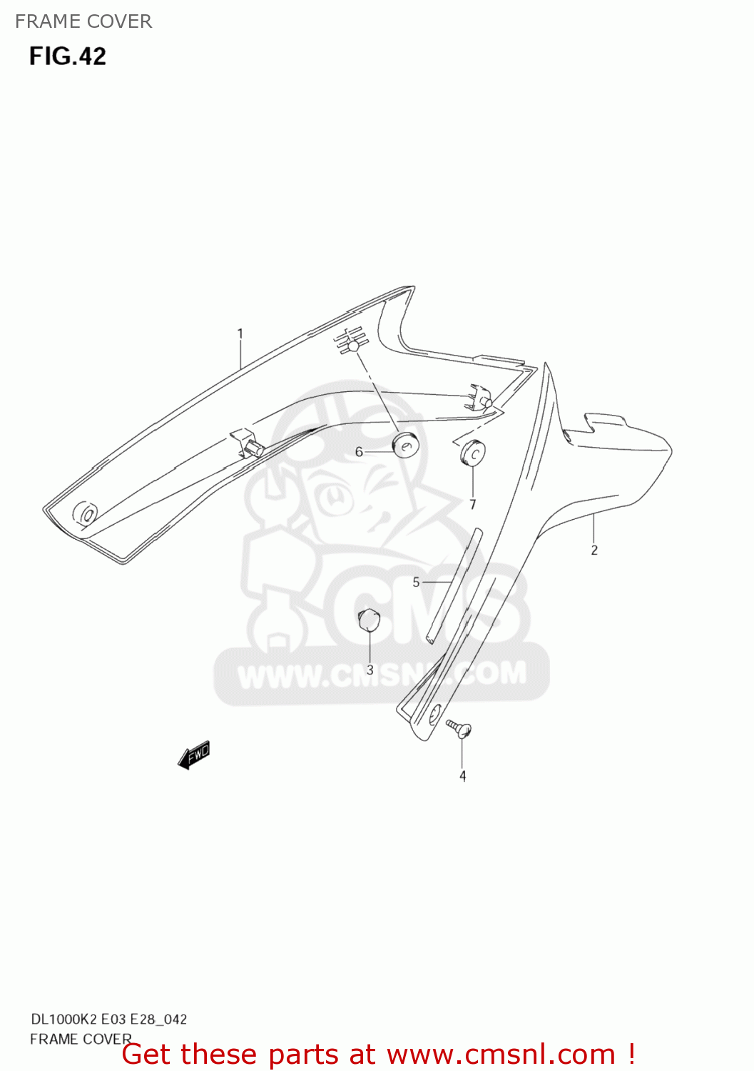 FRAME COVER DL1000 VSTROM 2003 (K3) USA (E03)