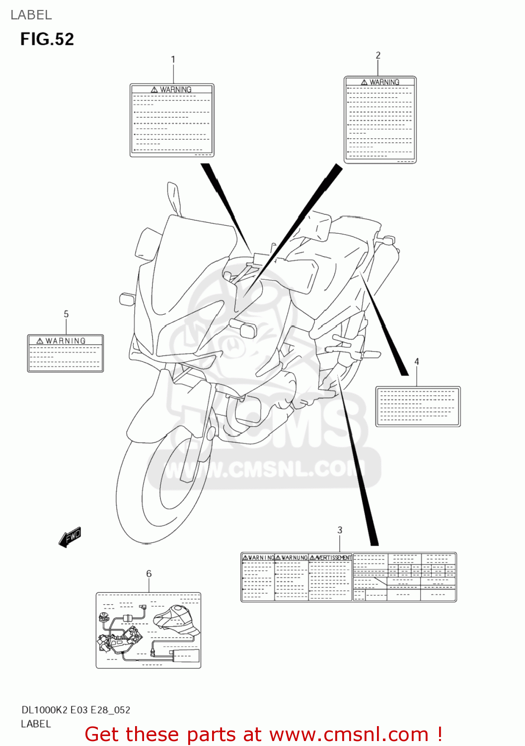 LABEL DL1000 VSTROM 2003 (K3) USA (E03)