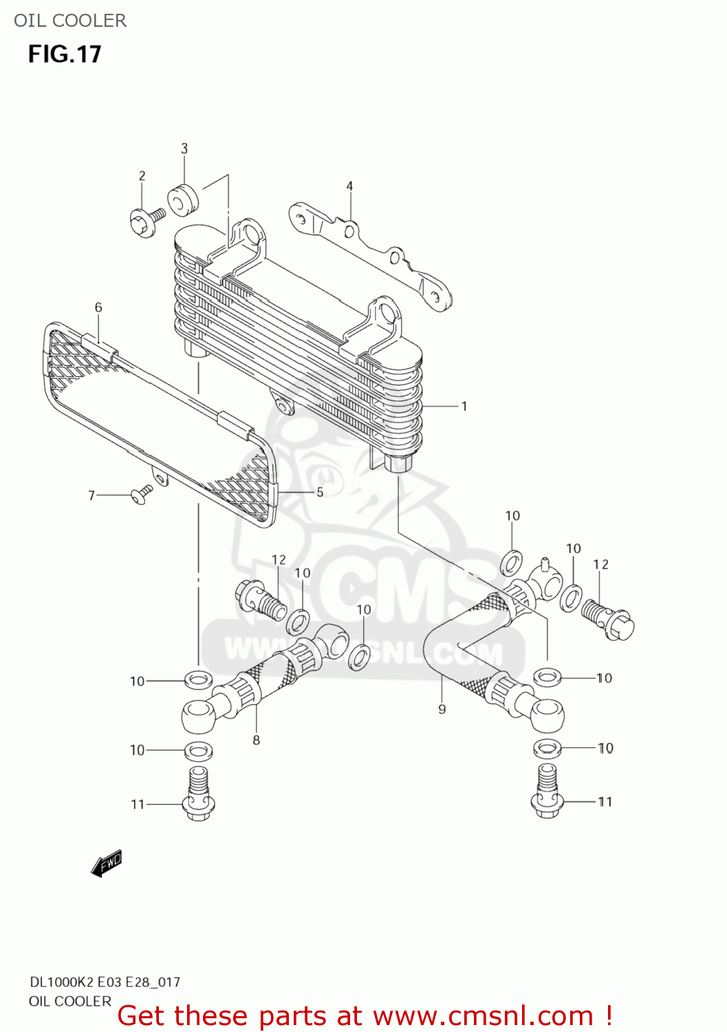 OIL COOLER DL1000 VSTROM 2003 (K3) USA (E03)