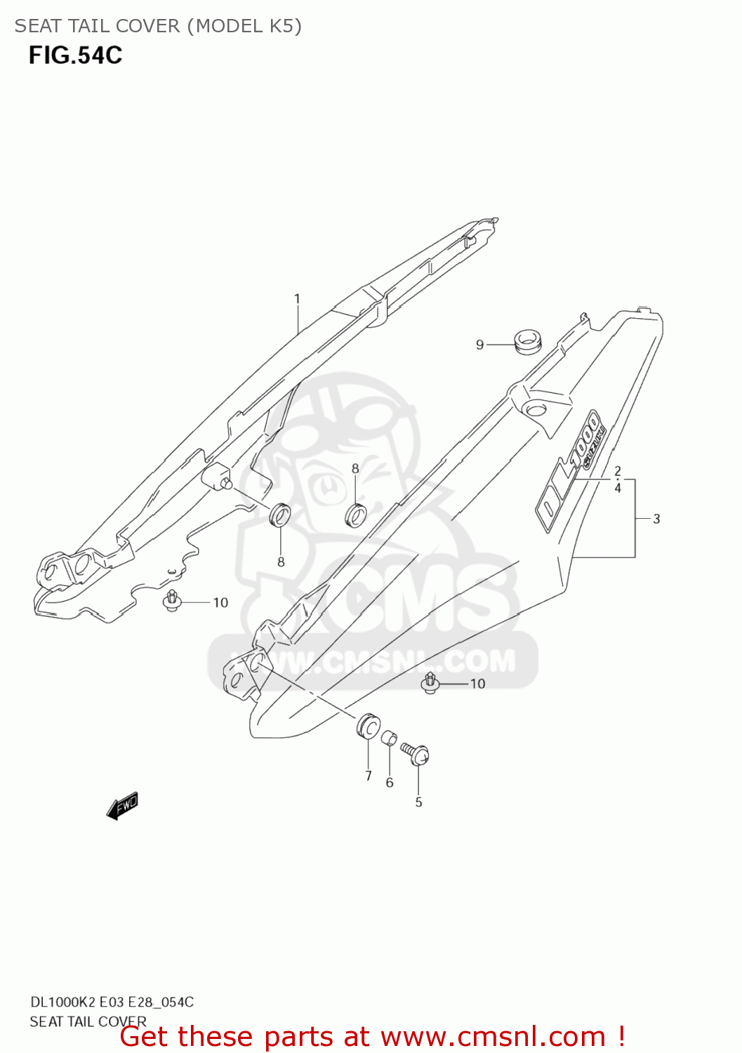 SEAT TAIL COVER (MODEL K5) DL1000 VSTROM 2003 (K3) USA (E03)