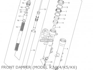 FRONT DAMPER (MODEL K3/K4/K5/K6) - DL1000 VSTROM 2003 (K3) USA (E03)