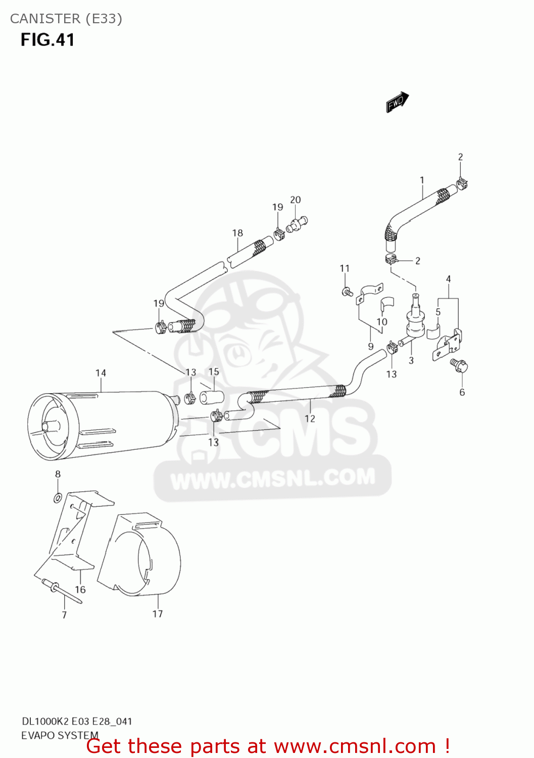 CANISTER (E33) DL1000 VSTROM 2004 (K4) USA (E03)