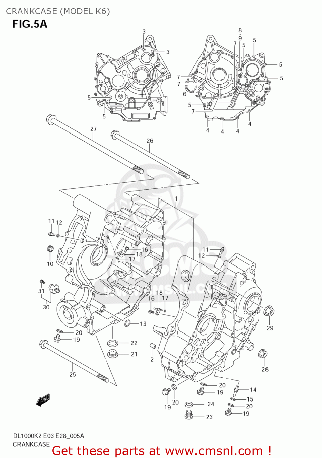 CRANKCASE (MODEL K6) DL1000 VSTROM 2004 (K4) USA (E03)
