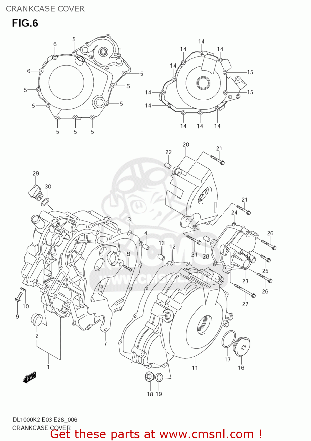 CRANKCASE COVER DL1000 VSTROM 2004 (K4) USA (E03)
