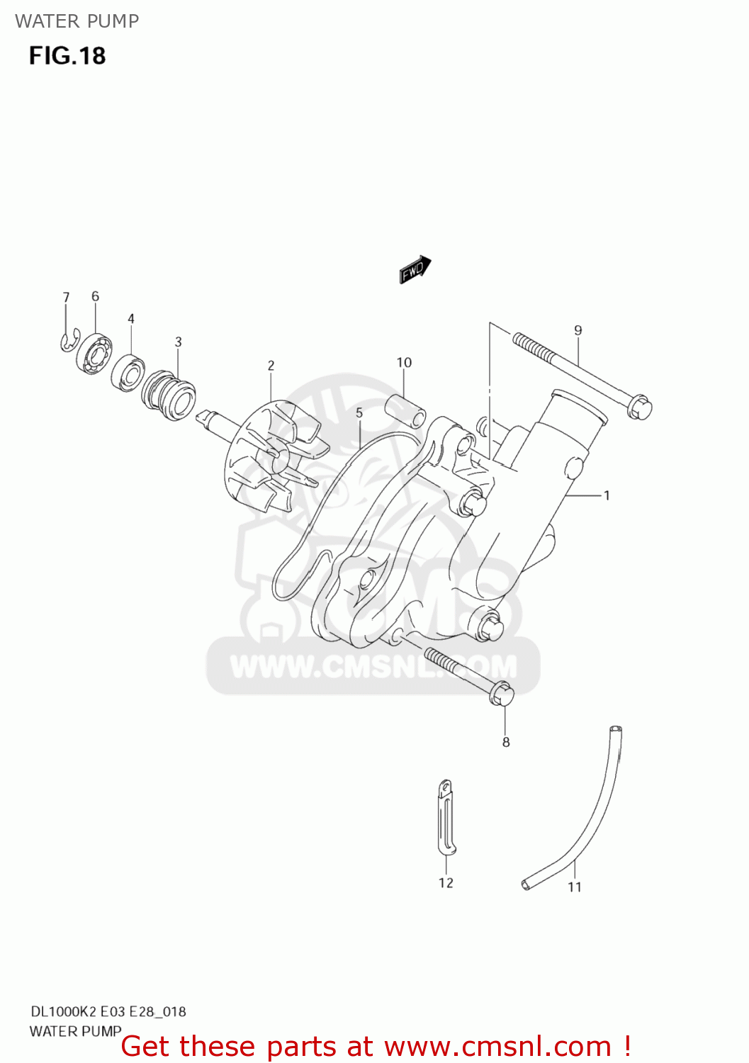 WATER PUMP DL1000 VSTROM 2004 (K4) USA (E03)