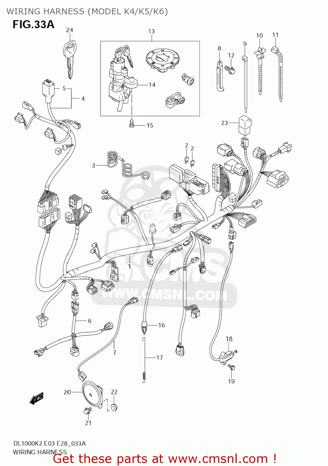 WIRING HARNESS (MODEL K4/K5/K6) DL1000 VSTROM 2004 (K4) USA (E03)