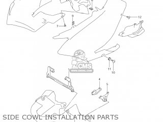 SIDE COWL INSTALLATION PARTS - DL1000 VSTROM 2004 (K4) USA (E03)