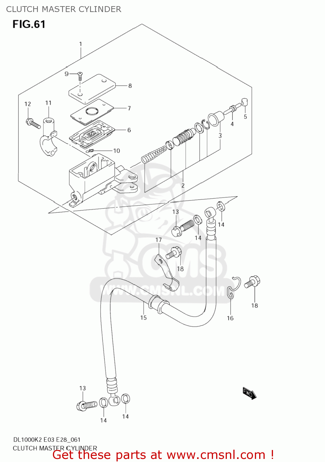 CLUTCH MASTER CYLINDER DL1000 VSTROM 2005 (K5) USA (E03)