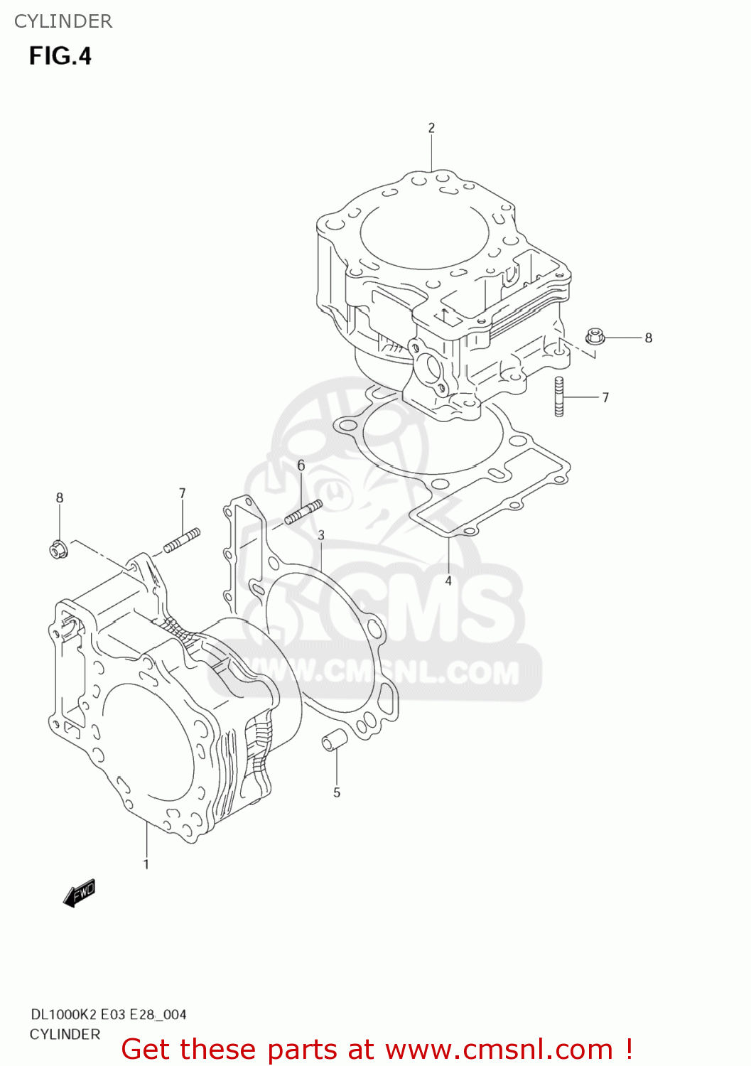 CYLINDER DL1000 VSTROM 2005 (K5) USA (E03)