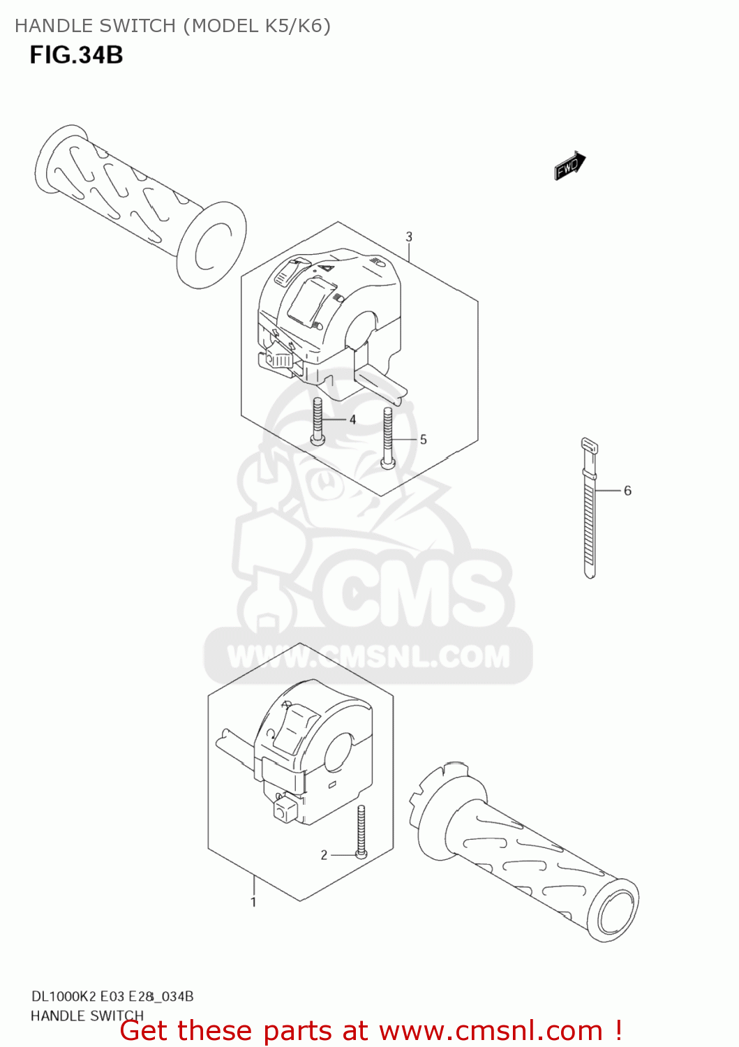HANDLE SWITCH (MODEL K5/K6) DL1000 VSTROM 2005 (K5) USA (E03)