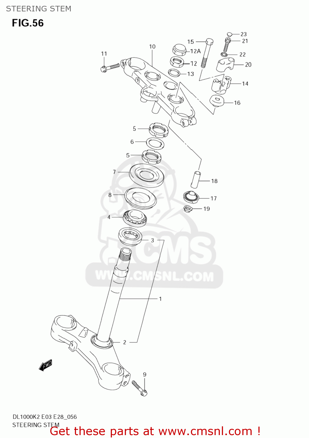 STEERING STEM DL1000 VSTROM 2005 (K5) USA (E03)