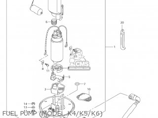 FUEL PUMP (MODEL K4/K5/K6) - DL1000 VSTROM 2005 (K5) USA (E03)