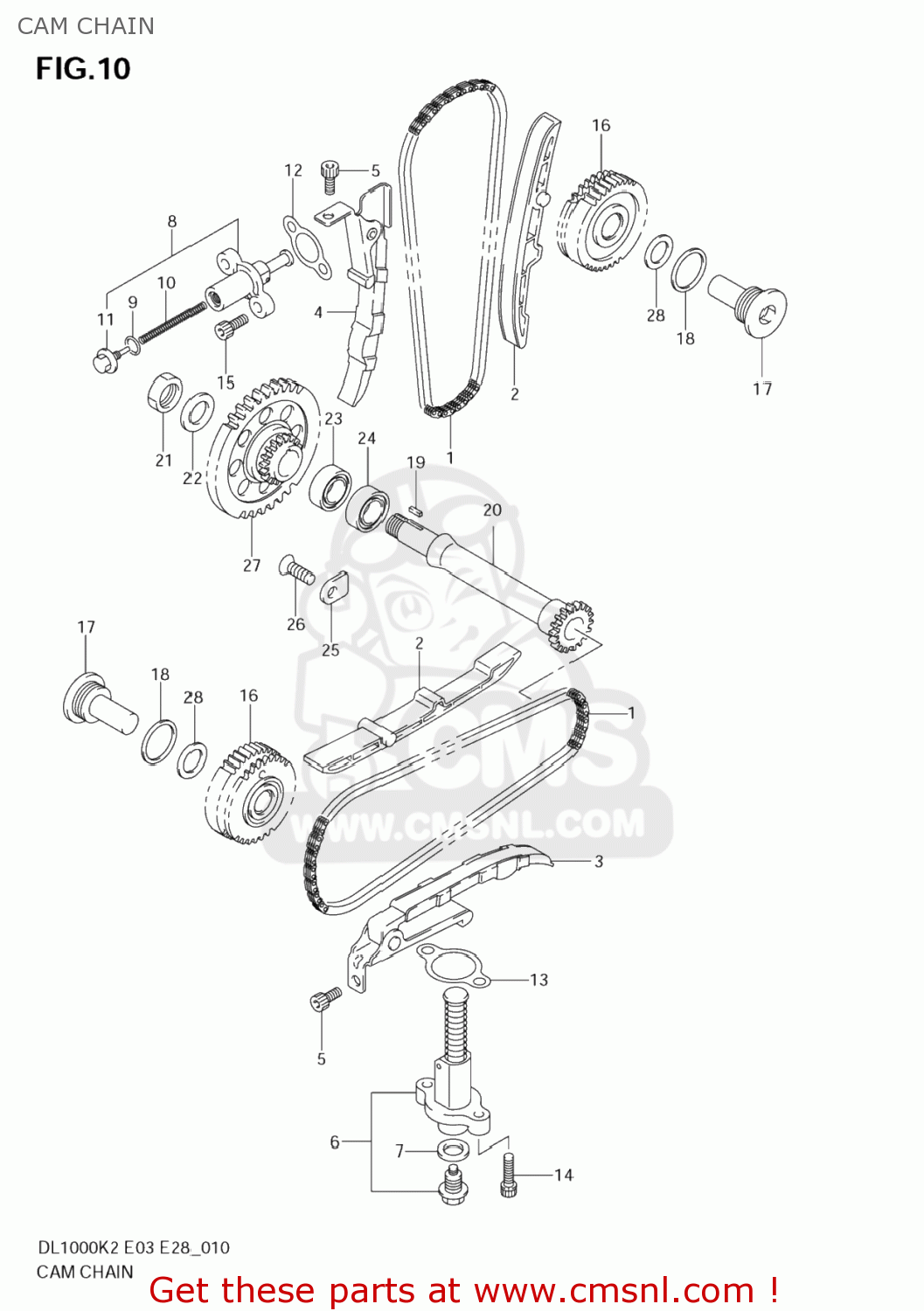 CAM CHAIN DL1000 VSTROM 2006 (K6) USA (E03)
