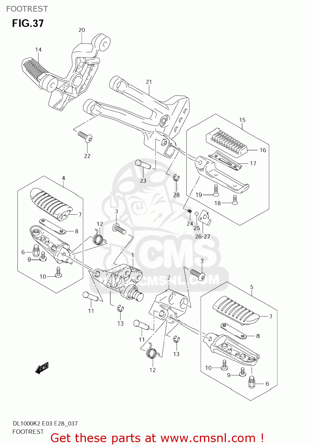 FOOTREST DL1000 VSTROM 2006 (K6) USA (E03)