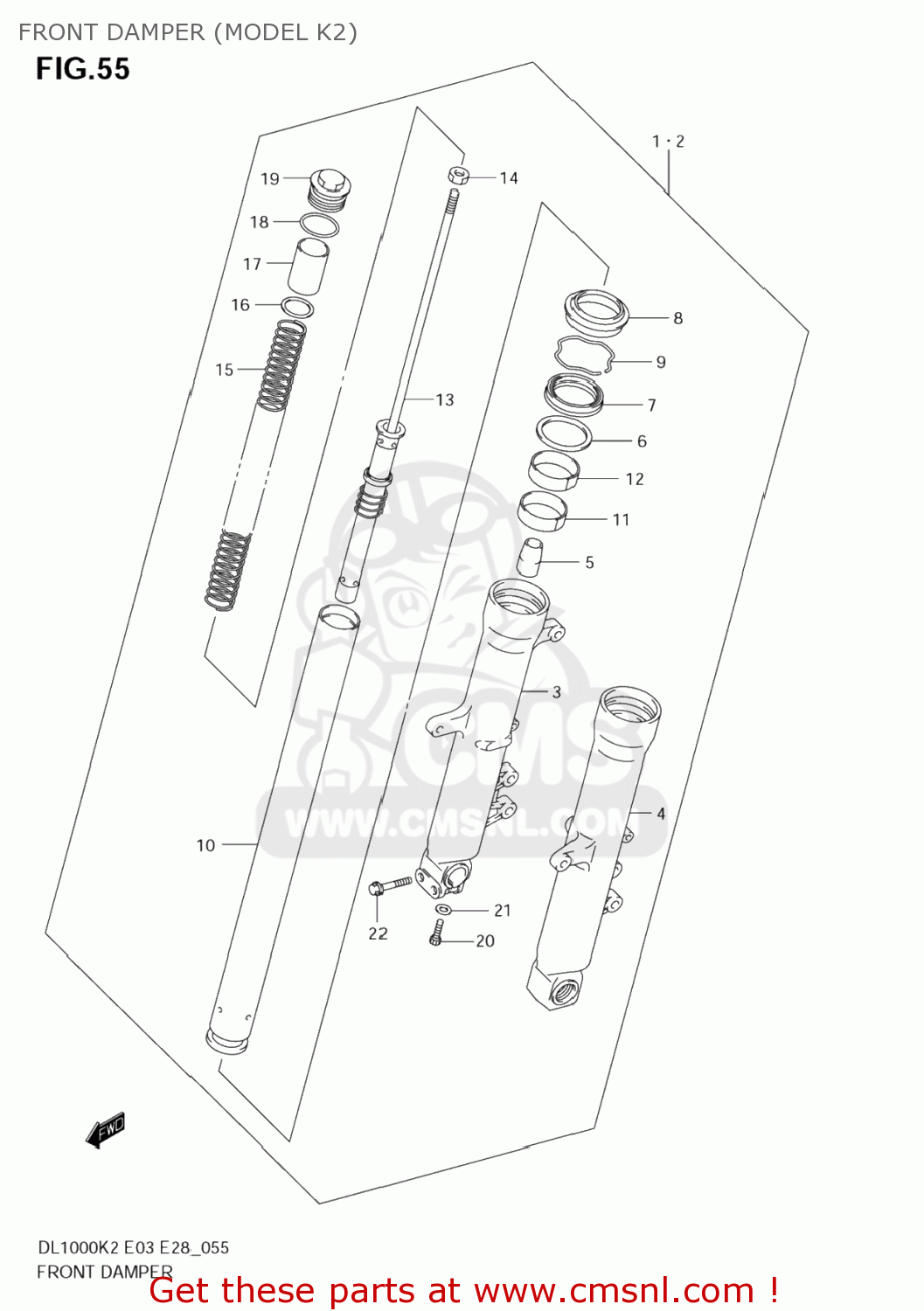 FRONT DAMPER (MODEL K2) DL1000 VSTROM 2006 (K6) USA (E03)