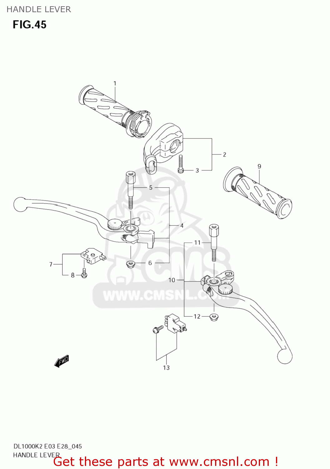 HANDLE LEVER DL1000 VSTROM 2006 (K6) USA (E03)