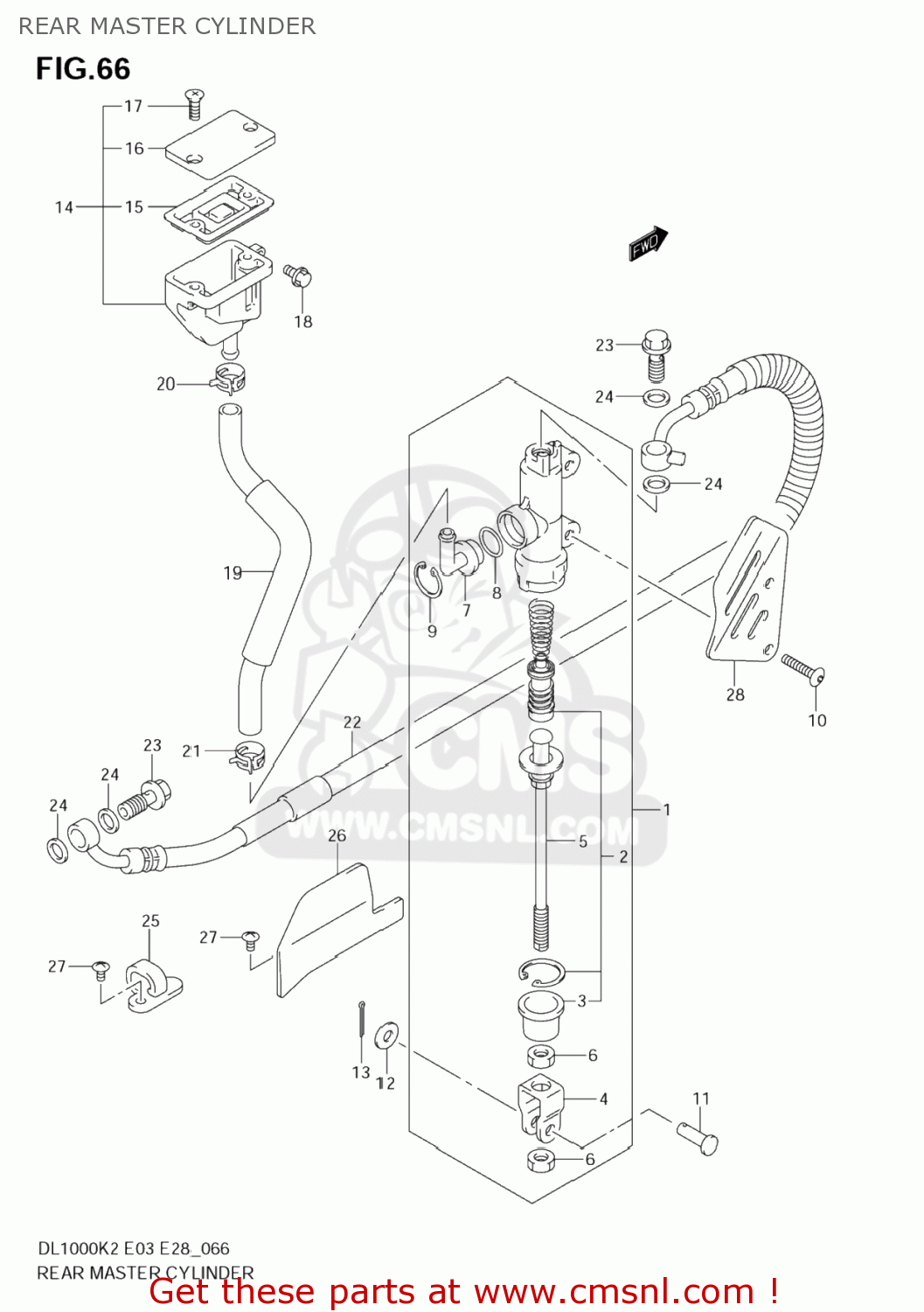 REAR MASTER CYLINDER DL1000 VSTROM 2006 (K6) USA (E03)