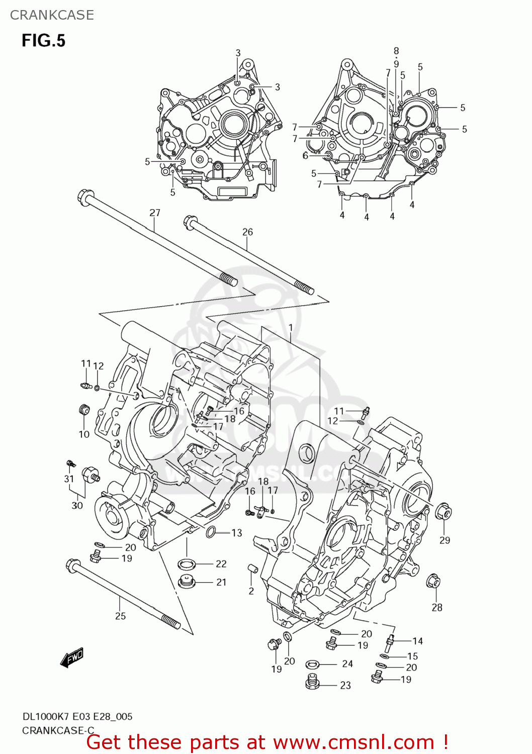 CRANKCASE DL1000 VSTROM 2007 (K7) USA (E03)