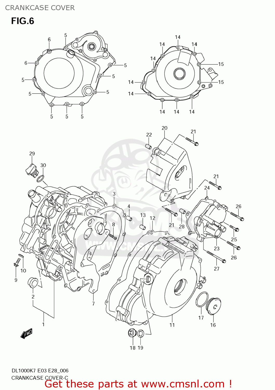 CRANKCASE COVER DL1000 VSTROM 2007 (K7) USA (E03)