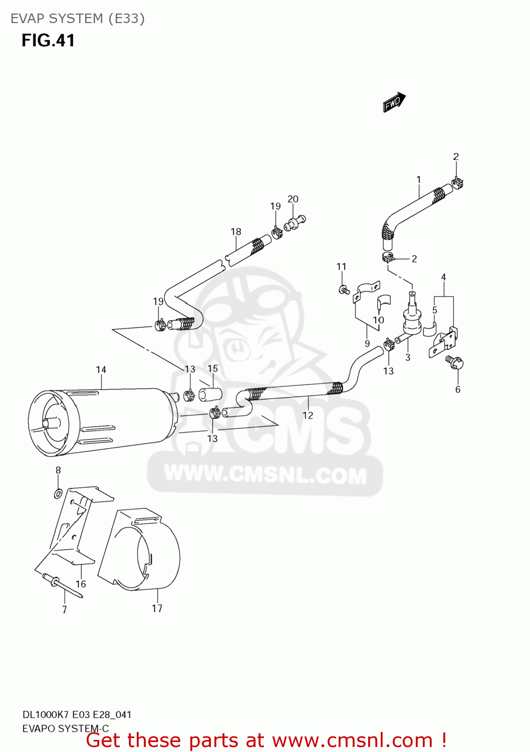 EVAP SYSTEM (E33) DL1000 VSTROM 2007 (K7) USA (E03)