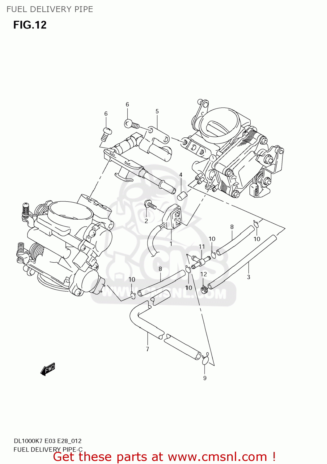 FUEL DELIVERY PIPE DL1000 VSTROM 2007 (K7) USA (E03)