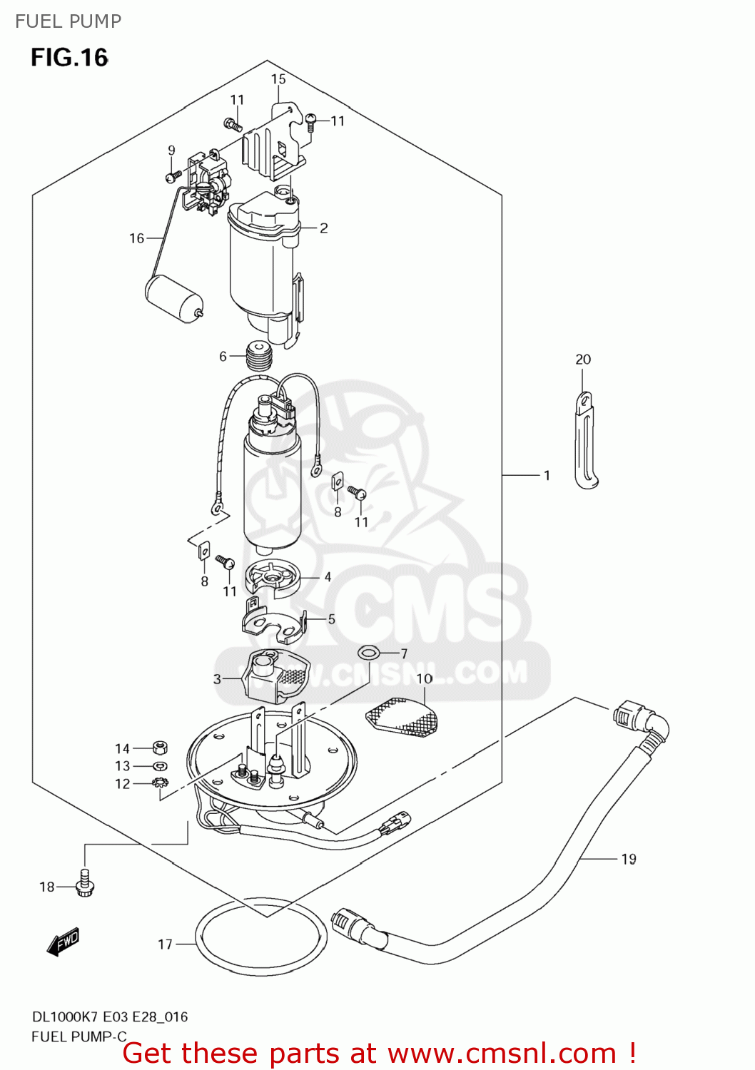 FUEL PUMP DL1000 VSTROM 2007 (K7) USA (E03)