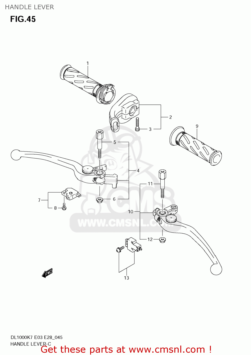 HANDLE LEVER DL1000 VSTROM 2007 (K7) USA (E03)