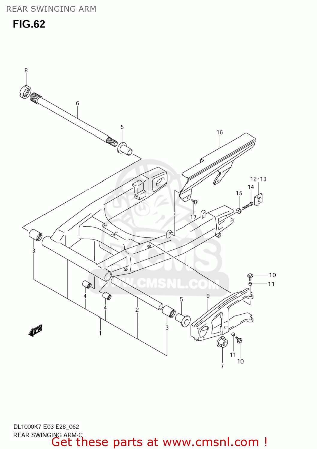 REAR SWINGING ARM DL1000 VSTROM 2007 (K7) USA (E03)