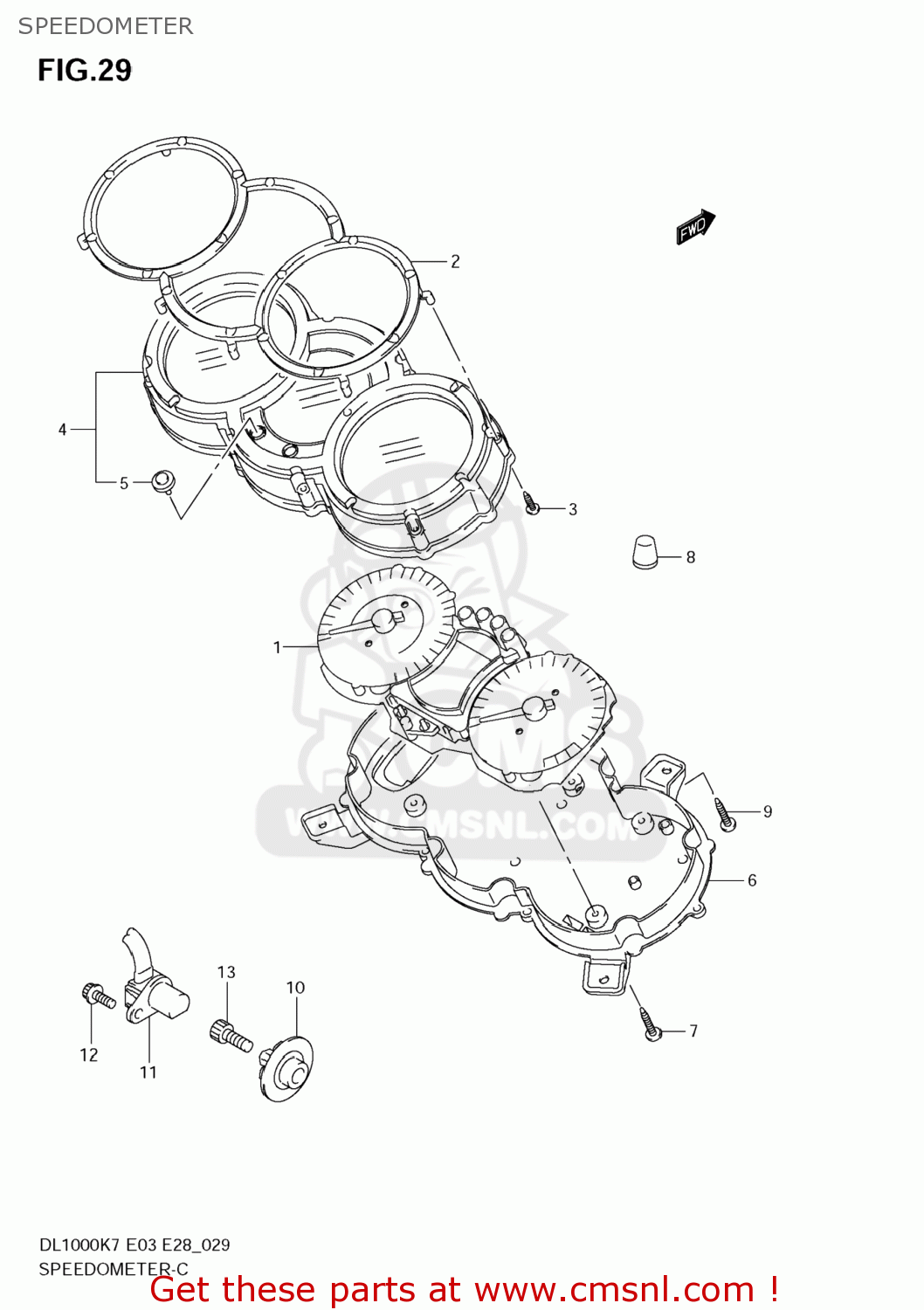 SPEEDOMETER DL1000 VSTROM 2007 (K7) USA (E03)