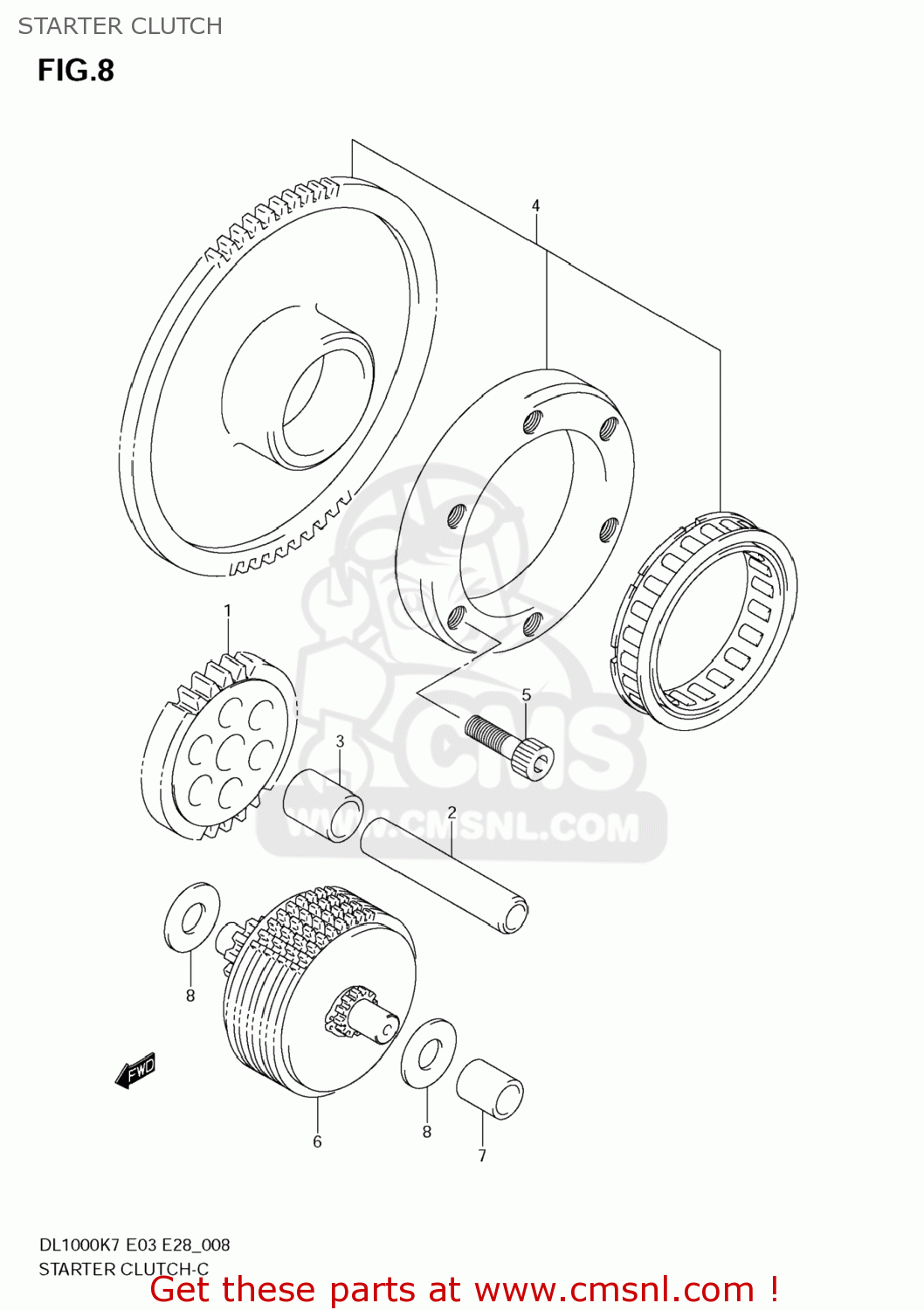 STARTER CLUTCH DL1000 VSTROM 2007 (K7) USA (E03)
