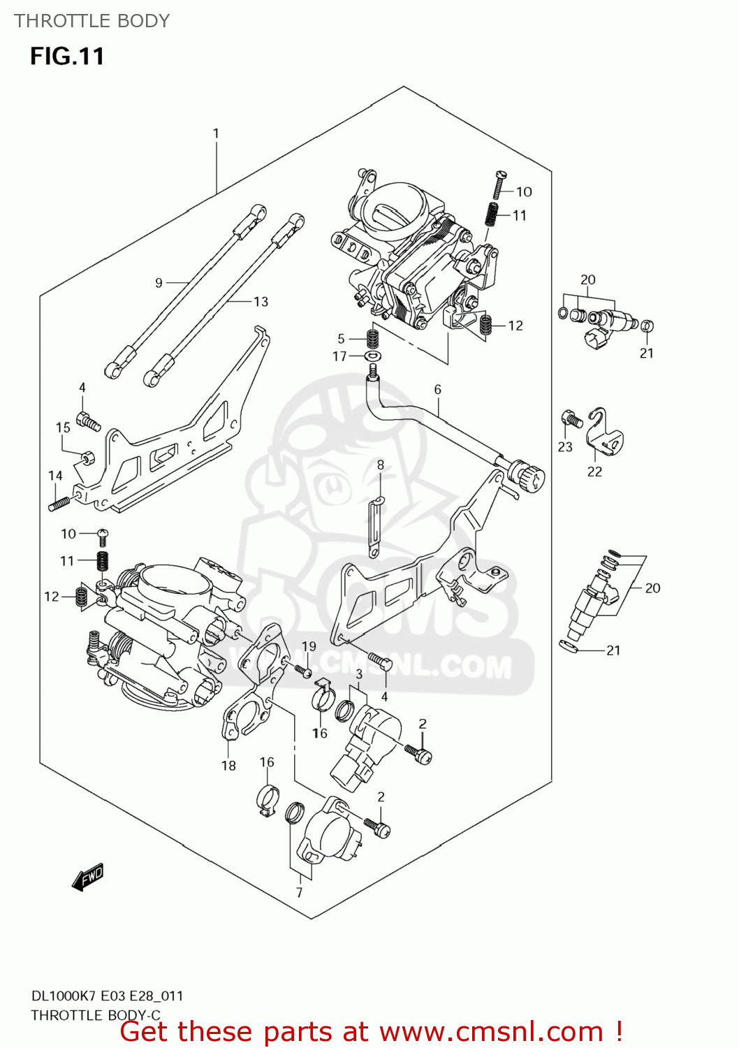 THROTTLE BODY DL1000 VSTROM 2007 (K7) USA (E03)